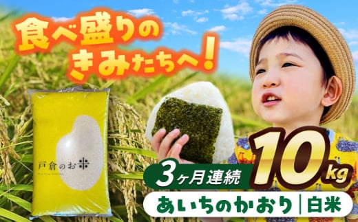 【3回定期便】 あいちのかおり　白米　10kg　お米　ご飯　愛西市／株式会社戸倉トラクター [AECS007] 1456526 - 愛知県愛西市