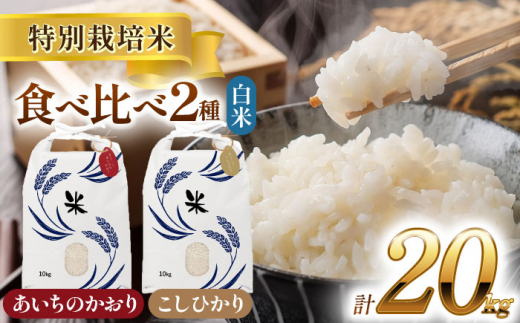 【12月発送】愛知県産 コシヒカリ・あいちのかおり 白米 各10kg 特別栽培米 お米 ご飯 愛西市／戸典オペレーター  [AECT011-12] 1468804 - 愛知県愛西市