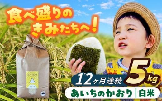 【12回定期便】 あいちのかおり　白米　5kg　お米　ご飯　愛西市／株式会社戸倉トラクター [AECS006] 1456525 - 愛知県愛西市