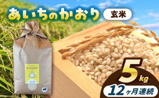 【12回定期便】 あいちのかおり　玄米　5kg　お米　ご飯　愛西市／株式会社戸倉トラクター [AECS015] 1456534 - 愛知県愛西市