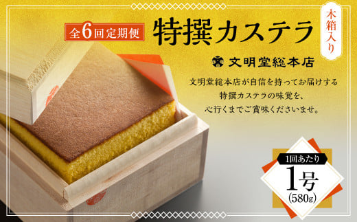 【全6回定期便】特撰カステラ1号／ かすてら スイーツ お菓子 菓子 和菓子 ギフト 贈り物 お土産 長崎 文明堂 総本店 1467951 - 長崎県長崎市