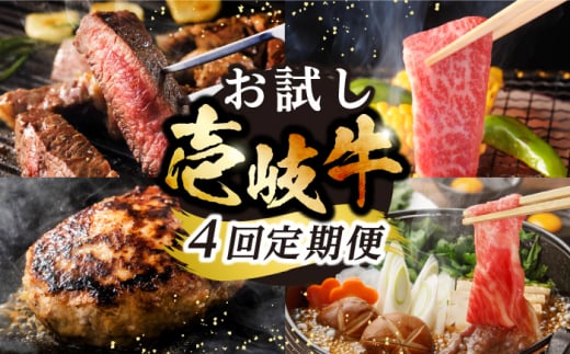 【全4回定期便】 壱岐牛 いろいろお試し定期便（全4種/計約2kg）《壱岐市》【株式会社ヤマグチ】 焼肉 ハンバーグ サーロイン ステーキ すき焼 モモ 冷凍配送 [JCG146] 1470181 - 長崎県壱岐市