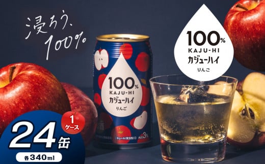 100％カンジューハイりんご 340ml × 24本 | ふるさと納税 缶ジューハイ 缶酎ハイ りんご3％ カロリー低い 喉越し 爽快 爽やか 洋酒 人気 酎ハイ サワー パーティー 送料無料 下野 栃木