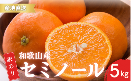 【先行予約】訳あり セミノール 和歌山 有田 2S～3Lサイズ混合 5kg【4月下旬～5月下旬頃に順次発送】/ みかん フルーツ 果物 くだもの 蜜柑 柑橘【ktn018A】 1527194 - 和歌山県すさみ町