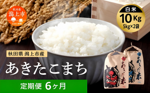 【6ヶ月定期便】＜新米＞ 令和6年産  秋田県産 あきたこまち（5kg×2）精米 824798 - 秋田県潟上市