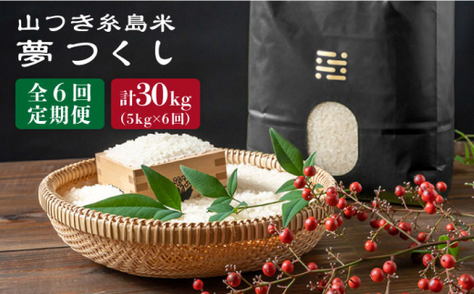 【 6回 定期便 】 糸島 で 農薬 を使わずに育てた 山つき 糸島米 5kg （ 夢つくし ）《 糸島 》【株式会社やました】 [ARJ012]