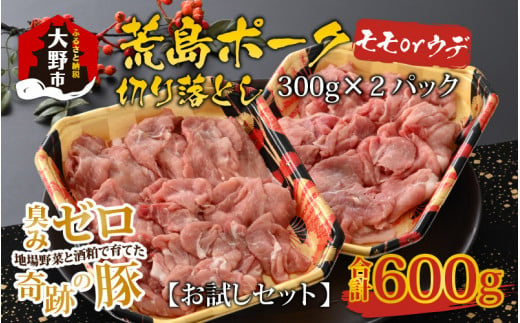 【お試しセット】【福井のブランド豚肉】荒島ポーク モモorウデ切り落とし 600g 542000 - 福井県大野市