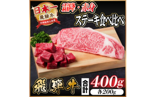 飛騨牛 霜降り・赤身ステーキ食べ比べ　計400g【1544864】