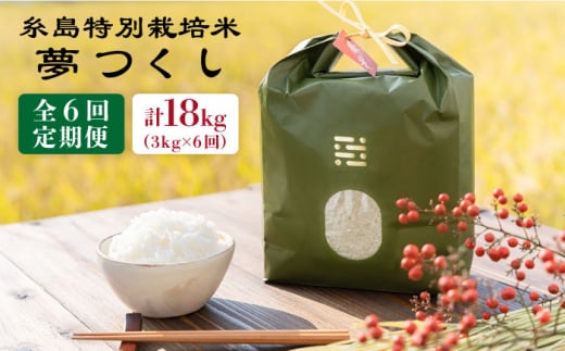 【 6回 定期便 】 とくべつ の中の とくべつ 糸島 特別栽培米 3kg （ 夢つくし ）《 糸島 》【株式会社やました】 [ARJ004] 408166 - 福岡県糸島市