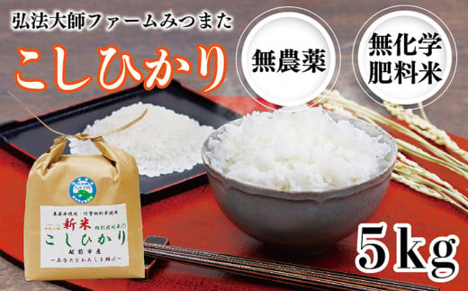 令和6年度産新米 こしひかり 5㎏（無農薬 無化学肥料）弘法大師ファームみつまた 1475492 - 福井県越前市