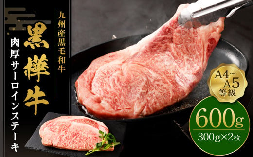 ステーキ 牛肉 A4-A5等級 肉厚サーロインステーキ 600g(300g×2パック) ビーフ ロース アウトドア おかず 肉 キャンプ すてーき 牛 和牛 黒毛和牛 冷凍 熊本県産 九州産 国産 九州産黒毛和牛 杉本本店 黒樺牛 A4〜A5等級 肉厚サーロインステーキ 300g×2 計600g