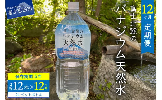 【12か月お届け】富士北麓のバナジウム天然水 2L 12本 防災 備蓄 防災グッズ 保存 ストック 山梨 富士吉田