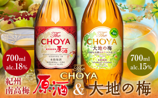 【先行予約】THE CHOYA 紀州南高梅 原酒 700ml 大地の梅 700ml 計2本 セット 飲み比べ 羽曳野商工振興株式会社《12月中旬より出荷予定(土日祝除く)》大阪府 羽曳野市 送料無料 梅酒 梅 酒 CHOYA チョーヤ チョーヤ梅酒 お酒 紀州 南高梅 大地の梅 1262358 - 大阪府羽曳野市