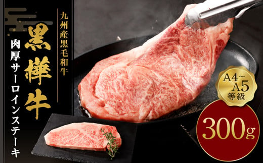 ステーキ 牛肉 A4～A5等級 肉厚 サーロインステーキ 300g×1パック 和牛 黒毛和牛 冷凍 熊本県産 九州産 国産 九州産黒毛和牛 杉本本店 黒樺牛 アウトドア BBQ キャンプ 332414 - 熊本県宇城市