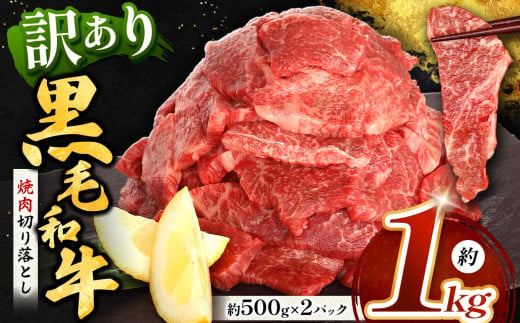 熊本県産 黒毛和牛 焼肉 切り落とし 約 1kg | 肉 にく お肉 おにく 牛 牛肉 和牛 焼き肉 切り落し 切落し 1キロ 熊本県 玉名市