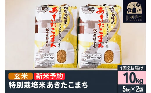 【令和6年産新米予約】【玄米】特別栽培米あきたこまち 10kg（5kg×2袋） 1022792 - 秋田県横手市