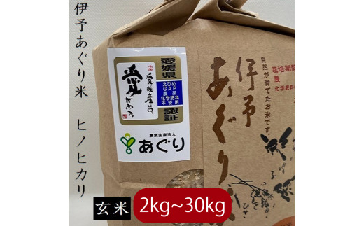 [新米][選べるキロ数]米 玄米 2〜30kg 伊予あぐり米「ヒノヒカリ」 令和6年産 米 農薬・化学肥料不使用 米 玄米 令和6年産 米 お米 こめ 農薬・化学肥料不使用 こだわりのお米 愛媛県 松前町 松前 まさき 愛媛 えひめ おこめ 有限会社あぐり 愛媛県産米 松前町産米 美味しいお米 お米 贈答 贈り物 愛媛県 松前町 有限会社あぐり