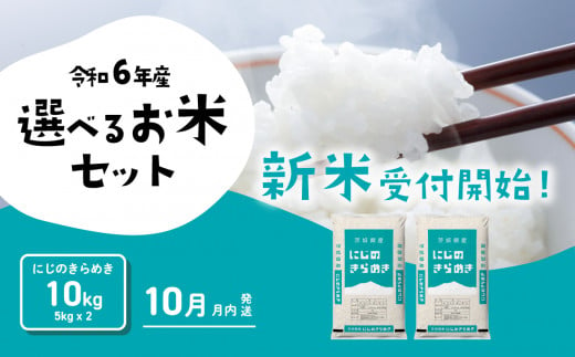 にじのきらめき 10kg (5kg×2袋) 令和6年産 新米 10月発送 先行予約 精米 白米 茨城県産 八千代町 米 人気 [SF014ya]