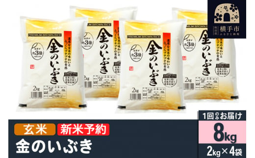 【令和6年産新米予約】【玄米】金のいぶき 8kg（2kg×4袋） 1022798 - 秋田県横手市