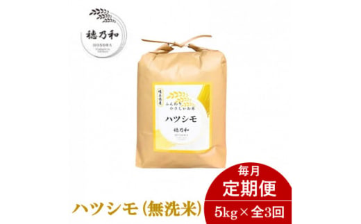 ＜毎月定期便＞岐阜県産ハツシモ(無洗米)5kg全3回【4056248】 1478384 - 岐阜県羽島市