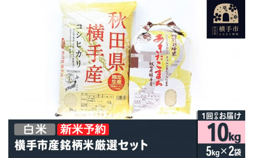 【令和6年産新米予約】【白米】横手市産銘柄米厳選セット 10kg（5kg×2袋） 1022780 - 秋田県横手市