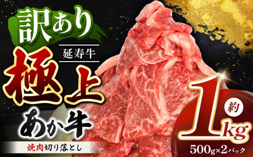 熊本県産 あか牛 「-延寿牛-」 焼肉 切り落とし 約 1kg | 肉 にく お肉 おにく 牛 牛肉 延寿牛 焼き肉 切り落し 切落し 1キロ 熊本県 玉名市 1490238 - 熊本県玉名市