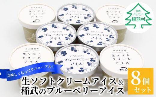 新しくなって新登場★！生ソフトクリーム＆いなぶのブルーベリーアイス (80ml)×8個セット 5000円 1477254 - 長野県根羽村