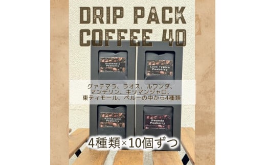 自家焙煎コーヒー「ドリップパックコーヒー40個入」4 種類×10 個ずつ 1480015 - 茨城県守谷市