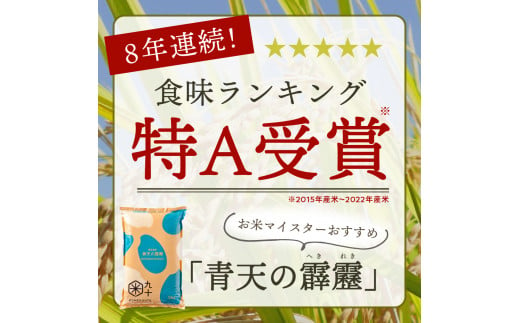 青森県五所川原市のふるさと納税 【定期便 3ヶ月】 米 青天の霹靂 5㎏ 青森県産 【特A 8年連続取得】（精米）