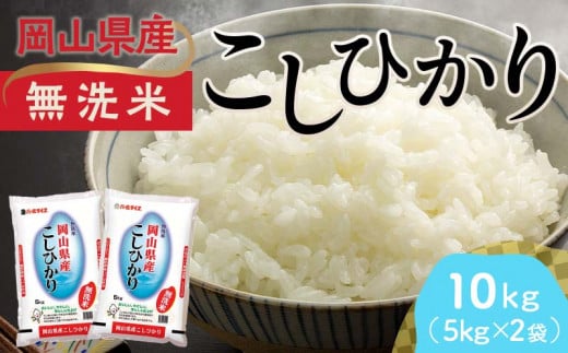 岡山県産無洗米こしひかり（5kg×2袋） コシヒカリ こしひかり 米 お米 ブランド米 銘柄米 備蓄 日本米 コメ ごはん ご飯 食品 TY0-0795 1488960 - 岡山県津山市