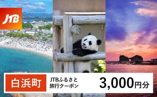 【白浜町、那智勝浦町、上富田町】JTBふるさと旅行クーポン（Eメール発行）（3,000円分） 1480349 - 和歌山県白浜町