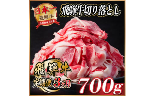 ＜毎月定期便＞飛騨牛　切り落とし　約700g＜冷蔵便＞全3回【4055017】 1437696 - 岐阜県羽島市