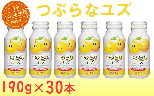 つぶらなユズ 30本 190g ／ つぶらな つぶらなユズ ジュース 清涼飲料水 人気 子供 おすすめ 果汁飲料 ご当地ジュース 柚子 飲料 30本 詰めあわせ ギフト プレゼント セット 贈答 家庭用 JAフーズおおいた ＜131-102_6＞ 234509 - 大分県杵築市