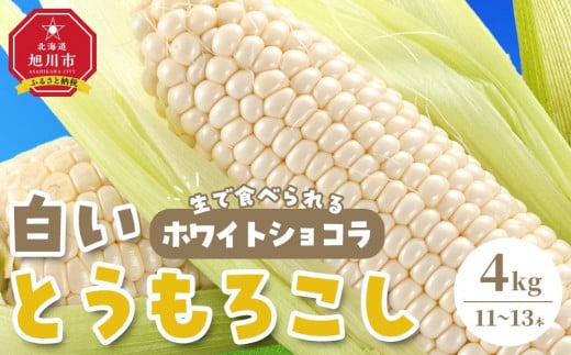 先行予約】【旭川近郊産】白いとうもろこし（ホワイトショコラ他）4kg＜11-13本＞(2025年8月上旬発送開始予定)【 人気 北海道産 糖度 生 野菜  スイートコーン 産地直送 バーベキュー BBQ コーン 旬 お取り寄せ 旭川市 北海道 送料無料 】_00093 - 北海道旭川市｜ふるさと ...