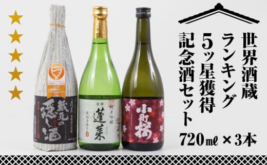 世界酒蔵ランキング5ツ星獲得記念酒セット 渡辺酒造店 15000円 [S867]年内お届け 年内配送 1480815 - 岐阜県白川村