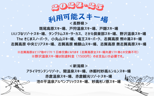 長野県飯山市のふるさと納税 共通リフト券「信越自然郷スーパーバリューチケット2024-2025」(A-9.4)