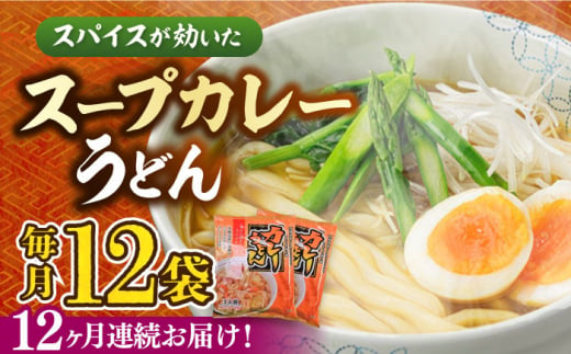 【第12回定期便】 スープカレーうどん (12食入り)≪豊前市≫【富士菊】 うどん カレー 麺 [VAI073] 1484095 - 福岡県豊前市