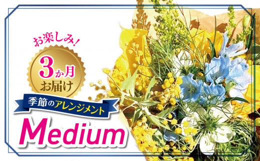 3か月お届け　お楽しみ！季節のアレンジメント「Medium」 | お花 お任せ 新鮮 東京都 1114114 - 東京都調布市