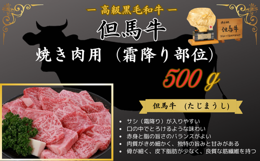 但馬牛　焼き肉用(霜降り部位　500g) 395930 - 兵庫県新温泉町