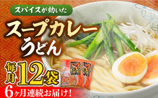 【第6回定期便】 スープカレーうどん (12食入り)≪豊前市≫【富士菊】 うどん カレー 麺 [VAI072] 1484094 - 福岡県豊前市