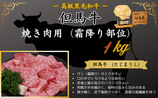 但馬牛　焼肉用(霜降り部位)　1kg 398485 - 兵庫県新温泉町