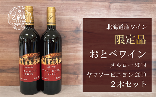 【数量限定】＜おとべワイン　メルロー・ヤマソービニヨン　750ml×各1本セット＞北海道 乙部町 道産 道南 道南ワイン おとべワイン ワイン 赤ワイン ミディアムフルボディ 限定 限定品 芳醇 香り 1421439 - 北海道乙部町