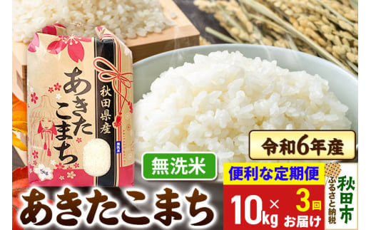 《定期便3ヶ月》 あきたこまち 10kg(5kg×2袋) 令和6年産 新米  【無洗米】秋田県産 1310200 - 秋田県秋田市