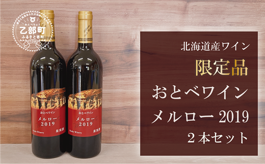 【数量限定】＜おとべワイン　メルロー　750ml×2本セット＞北海道 乙部町 道産 道南 道南ワイン おとべワイン ワイン 赤ワイン ミディアムフルボディ 限定 限定品 爽やか 酸味 熟成 1421469 - 北海道乙部町