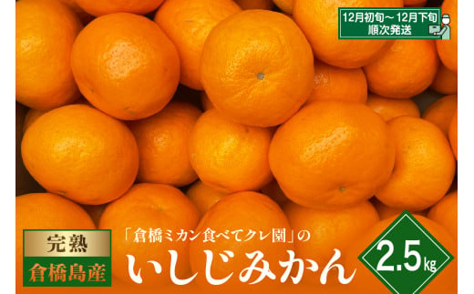 [先行受付]倉橋ミカン食べてクレ園 いしじみかん 約2.5kg 柑橘 蜜柑ミカン 石地みかん 栽培期間中 除草剤 防腐剤 ワックス不使用 広島県 呉市 倉橋島