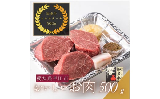 愛知県半田市　知多牛ヒレステーキ500g【1542919】