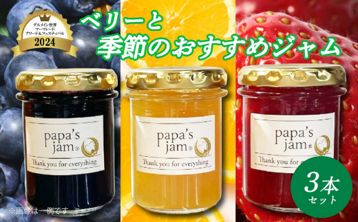 ベリーと季節のおすすめジャム3本セット 手作り ジャム  パン ヨーグルト 料理 サラダ 菓子 papa'sjam 愛媛 松山  1520559 - 愛媛県松山市