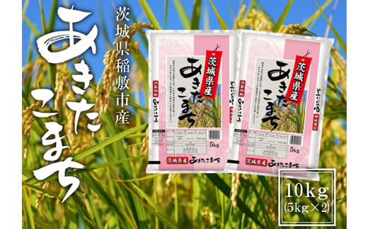 新米【定期便／3ヶ月 令和6年産】稲敷市産 あきたこまち 10kg (5kg×2袋) [1110] 1490026 - 茨城県稲敷市