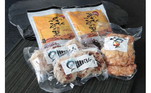 あわびご飯の素とまぐろバーグ＆カツセット、新商品＝にんにくみそのセット  MATC003 1486382 - 北海道松前町