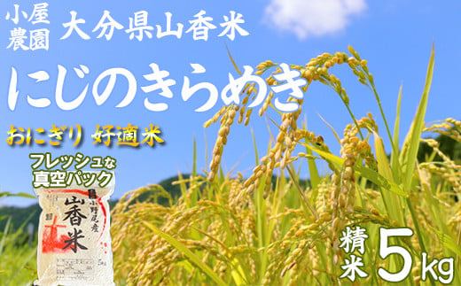 小屋農園の米 5kg 真空パック （精米：にじのきらめき）＜159-005_6＞ 1492980 - 大分県杵築市